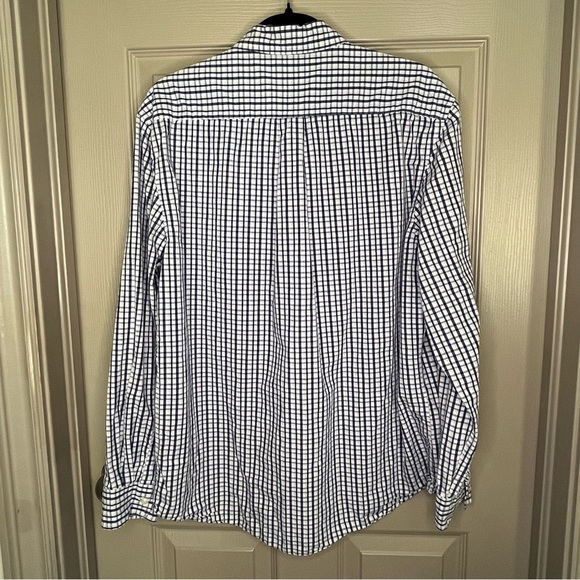 U.S. Polo Assn. Men’s Large Navy and White Windowpane Button-Down Shirt - Picture 2 of 7
